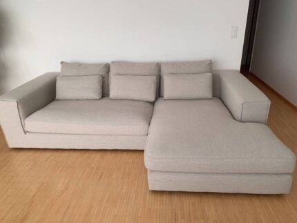 Beige Ecksofa L sofa