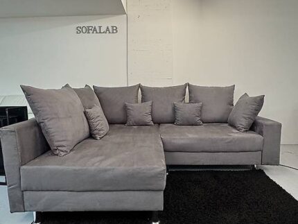 Alcantara Ecksofa Bettsofa Grau Sofort Lieferung Ink.