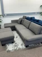 Schwarzes Ecksofa mit Fußablage Ink. lieferung – Occasion Sofa kaufen bei SofaLab