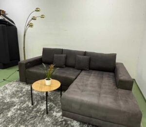 Corner Sofa Brown with electric bed function – Occasion sofa for sale at SofaLab