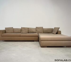 Corner Sofa Beige with removable covers – Occasion sofa for sale at SofaLab