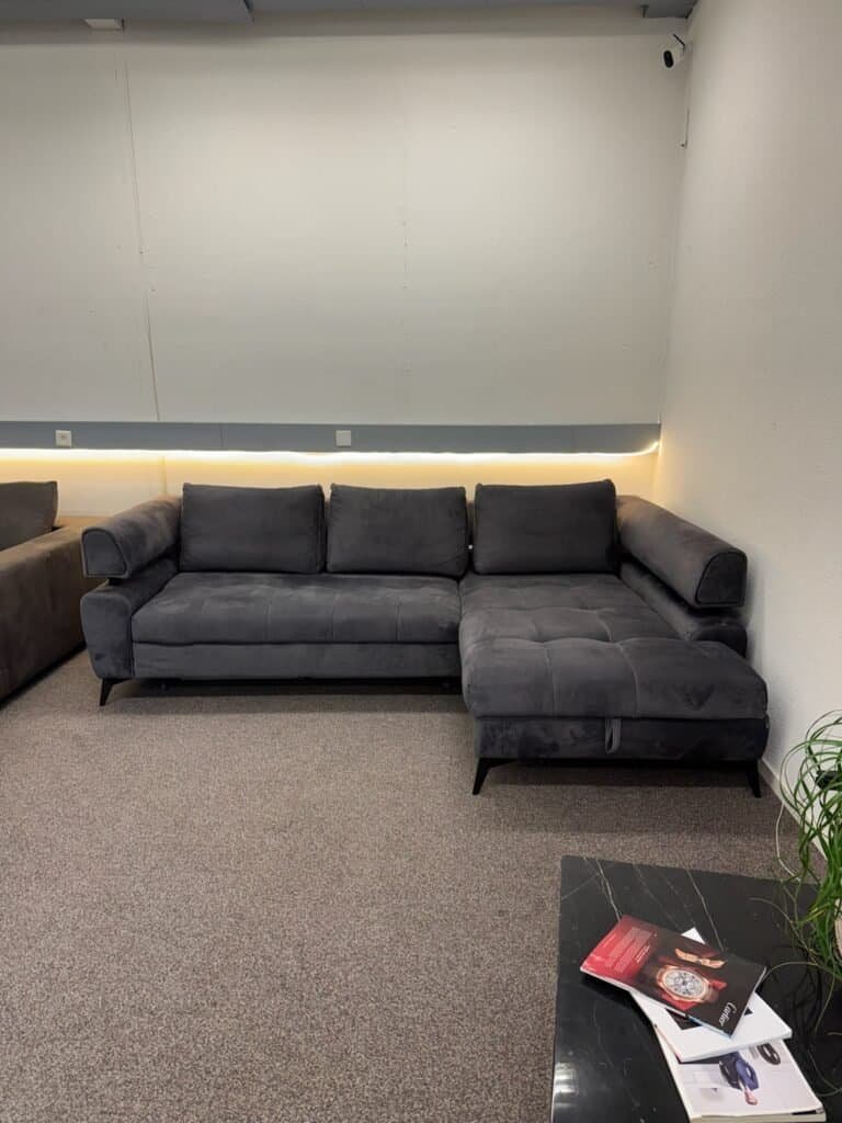 Corner Sofa Dark gray with bed function – Occasion sofa for sale at SofaLab
