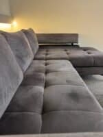 Corner Sofa Dark gray with bed function – Occasion sofa for sale at SofaLab