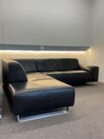 Corner Sofa black buffalo leather – Occasion sofa for sale at SofaLab
