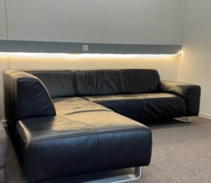 Corner Sofa black buffalo leather – Occasion sofa for sale at SofaLab