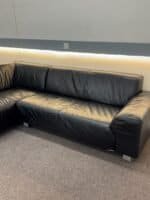 Corner Sofa black buffalo leather – Occasion sofa for sale at SofaLab