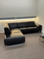 Corner Sofa black buffalo leather – Occasion sofa for sale at SofaLab