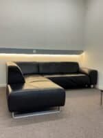 Corner Sofa black buffalo leather – Occasion sofa for sale at SofaLab