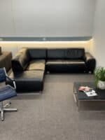 Corner Sofa black buffalo leather – Occasion sofa for sale at SofaLab