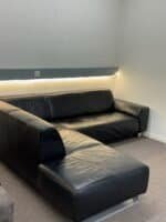 Corner Sofa black buffalo leather – Occasion sofa for sale at SofaLab
