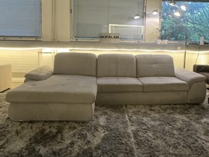 Light grey Corner Sofa with adjustable backrest – Occasion sofa for sale at SofaLab
