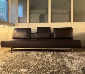 Rolf Benz 3-seater sofa, black real leather – Occasion sofa for sale at SofaLab