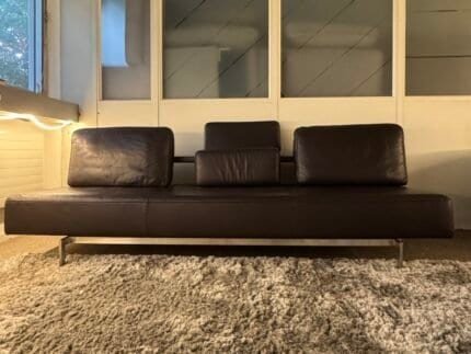 Rolf Benz 3-seater sofa, black real leather – Occasion sofa for sale at SofaLab