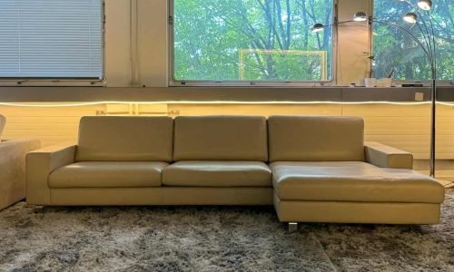 Genuine leatherCorner Sofa Beige by Pfister – Occasion sofa for sale at SofaLab