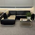 Corner Sofa black buffalo leather – Occasion sofa for sale at SofaLab