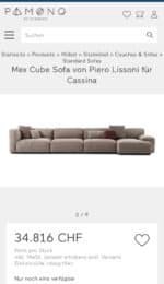 Cassina Mex Cube Grey Sofa by Piero Lissoni – Occasion Sofa for sale at SofaLab