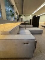 Corner Sofa Light grey with electro bed function – Occasion sofa for sale at SofaLab