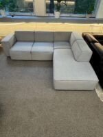 Corner Sofa Light grey with electro bed function – Occasion sofa for sale at SofaLab