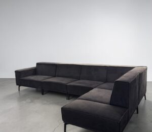 Modern Corner Sofa dark grey with chaise longue