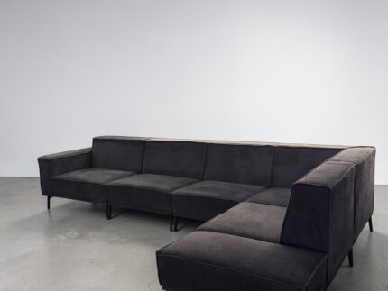 Modern Corner Sofa dark grey with chaise longue