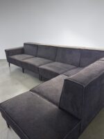 Modern Corner Sofa dark grey with chaise longue