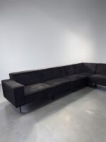 Modern Corner Sofa dark grey with chaise longue