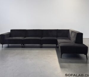 Modern Corner Sofa dark grey with chaise longue – Occasion sofa for sale at SofaLab