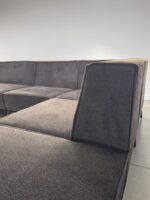 Modern Corner Sofa dark grey with chaise longue