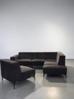 Modern Corner Sofa dark grey with chaise longue