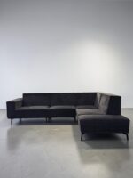 Modern Corner Sofa dark grey with chaise longue