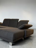 Corner Sofa Dark grey with adjustable seat cushions and armrests