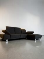 Corner Sofa Dark grey with adjustable seat cushions and armrests