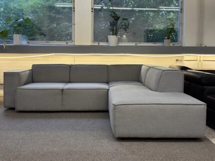 Corner Sofa Light grey with electro bed function – Occasion sofa for sale at SofaLab