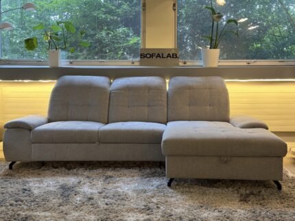 Corner Sofa Grey with sleeping function and storage space – Occasion sofa for sale at SofaLab