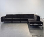 Modern Corner Sofa dark grey with chaise longue
