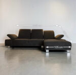 Corner Sofa Dark grey with adjustable seat cushions and armrests