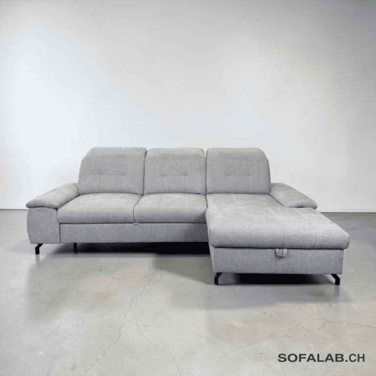 Ecksofa Grau mit Schlaffunktion und Stauraum – Occasion Sofa kaufen bei SofaLab