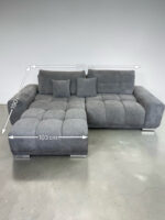 Corner Sofa British gray with sleep function and storage space