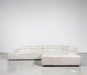 Corner Sofa Of genuine buffalo leather with pull-out bed