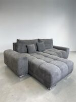 Corner Sofa British gray with sleep function and storage space