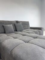 Corner Sofa British gray with sleep function and storage space