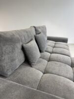 Corner Sofa British gray with sleep function and storage space