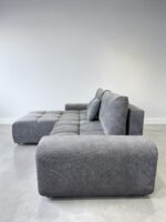 Corner Sofa British gray with sleep function and storage space