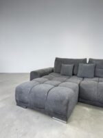 Corner Sofa British gray with sleep function and storage space