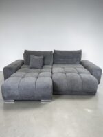Corner Sofa British gray with sleep function and storage space