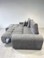 Corner Sofa British gray with sleep function and storage space