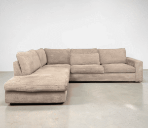 Johan Jakob Pfister Corner Sofa Grand made of cord fabric beige – Occasion sofa buy at SofaLab