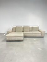 Beiges Corner Sofa With bed function and storage space
