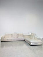 Natuzzi Corner Sofa Leather cream – picture 13