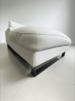 White Corner Sofa Beef leather with chrome legs - Image 7